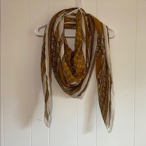 Urban Outfitters XL square scarf brown gold